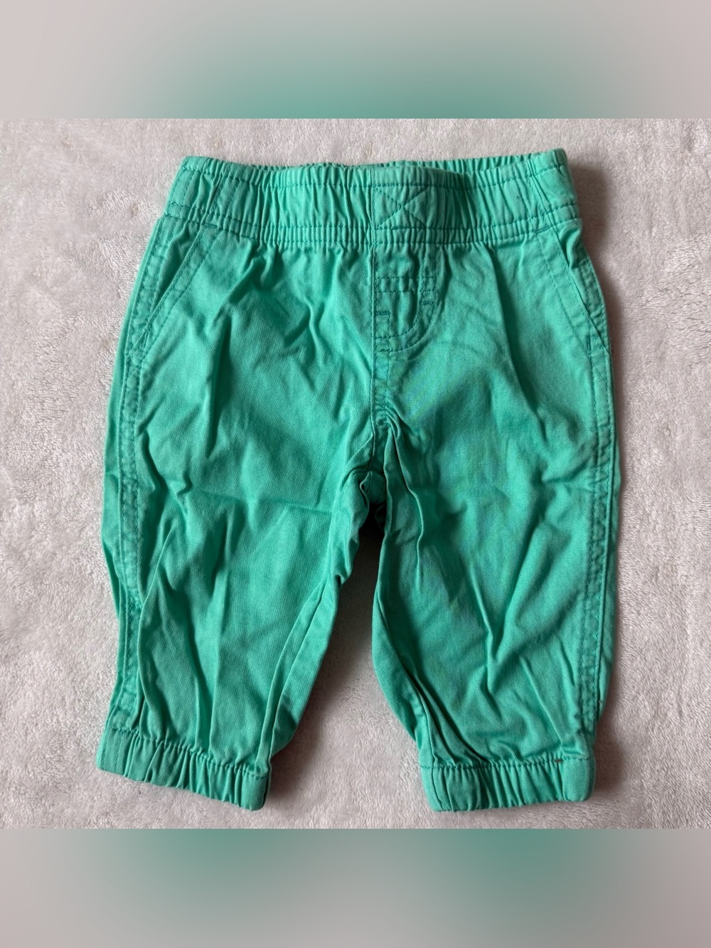 Baby B.U.M. Teal/Mint Green 100% Cotton Pants Size 3M Elastic Waist